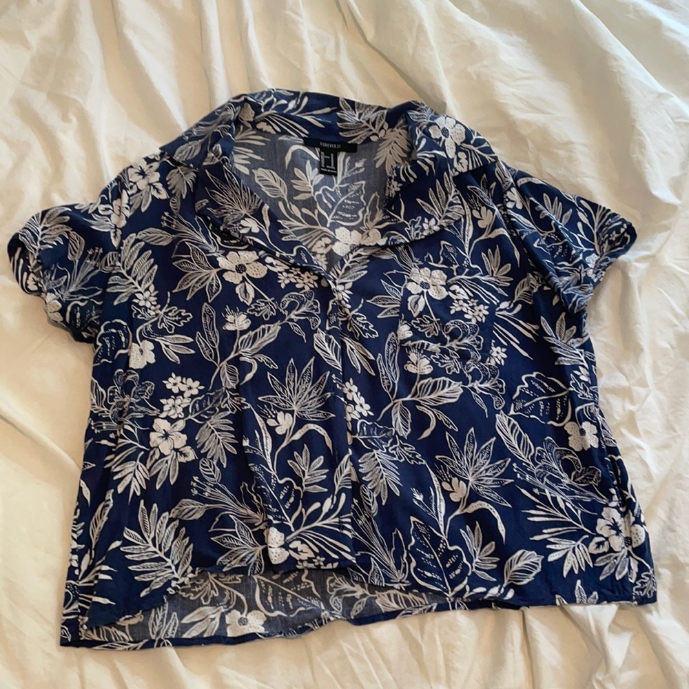 Retro Hawaiian Cropped Shirt
